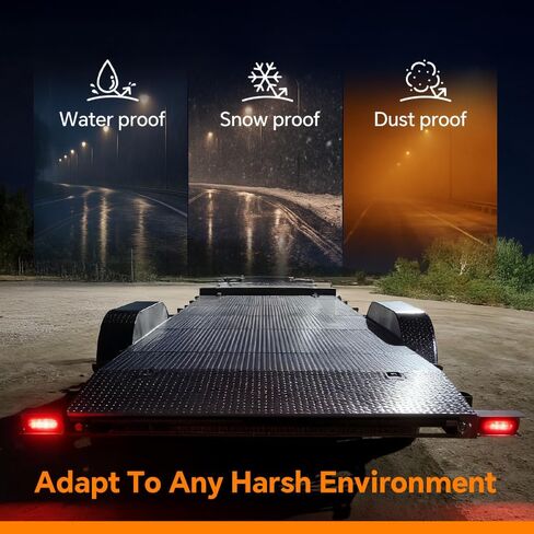 G-PLUS LED Trailer Steel Box Kit Rear Lights,Compatible With Trailer/Truck W/ 6" Oval Tail Light & 2" Marker Lamp (Red lens) Luces Traseras Brake LightsAssembly in Saudi Arabia