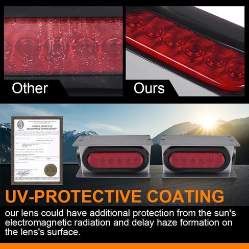 G-PLUS LED Trailer Steel Box Kit Rear Lights,Compatible With Trailer/Truck W/ 6" Oval Tail Light & 2" Marker Lamp (Red lens) Luces Traseras Brake LightsAssembly in Saudi Arabia