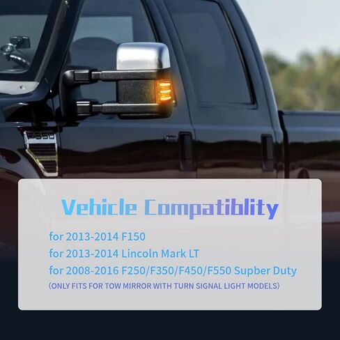 LED LED TOR MIRROR LIGHT LIGHTIVE LIGHTIVE TILLENT مع 2008-2016 F250 F350 F450 F550 Super Duty 2013-22 in Kuwait