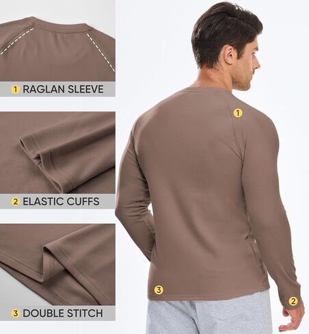 JMIERR Mens Muscle Shirts Slim Fitted Crew Neck Long Sleeve Thermal Fleece Pullover Sweater Shirt in Saudi Arabia