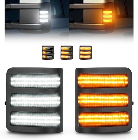 SUPAREE LED Sequential Side Mirror Light For 2008-2016 F250 F350 F450 F550,Plug&Play Marker Running&Turn Signal Light,White Amber Super Duty Mirror Light Replacement Accessories in Kuwait
