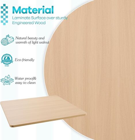 Kaboon Universal Table Top 24 x 24 inches Squre Pack of 2, Reversible Melamine Countertop Only, Home or Commercial Indoor Use,1 inch Thick, White Rock in Kuwait