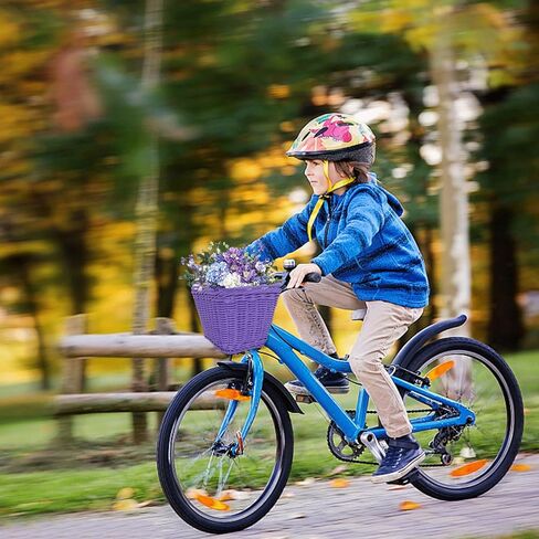 Kids Bike Basket,Handwoven Detachable Front Handlebar Bicycle Basket with Bike Bell,Wheel Spokes,Streamers,Sunglasses,Arm Sleeves in Kuwait