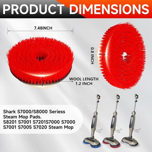 2 Pack S7001 Upgraded Mop Pad Replacement Brush Heads for Shark Steam Mop Pads | Professional Cleaning and Polishing | Compatible with Shark S8201/S7000Series | for Deep Cleaning Hard Floors (Blue) in Saudi Arabia
