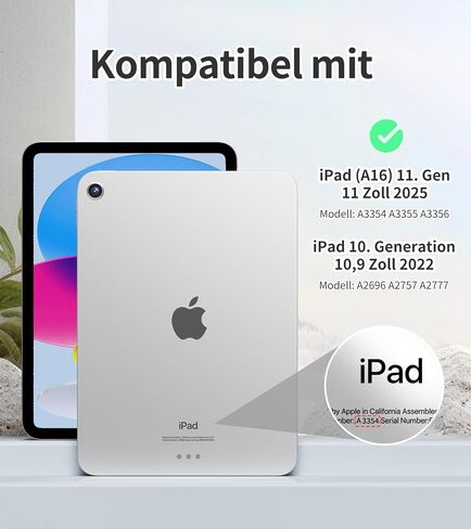 للحصول على iPad 10th Generation Case 10.9 بوصة 2022 مع حامل قلم رصاص ، و Smart Trifold Stand DASE مع غطاء خلفي TPU الناعم ، ومعرف الدعم للمس ، والاستيقاظ التلقائي ، والرمادي ، الرمادي in Kuwait
