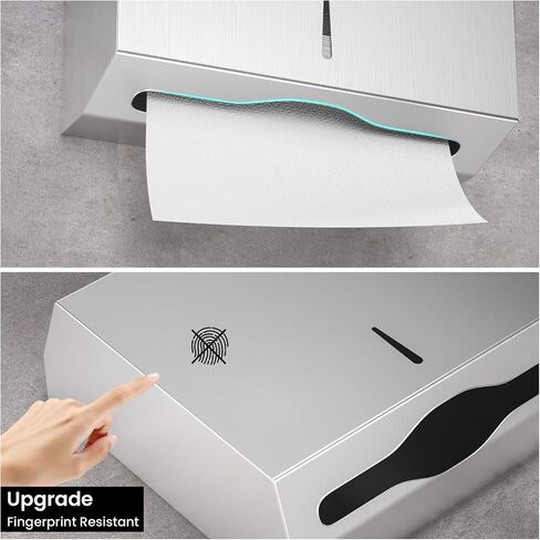 Paper Towel Dispenser Wall Mount Commercial, Stainless Steel Hand Towel Dispenser with Lock, c-fold/Multi-fold/Tri-fold Large Capacity Tissue Holder in Kuwait