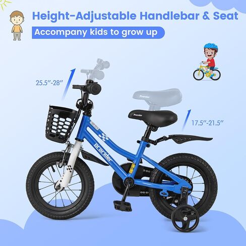 دراجة Costway Kids ، 12 14 16 18 18 بوصة دراجة صغيرة للبنين والبنات الذين تتراوح أعمارهم بين 3-8 سنوات ، دراجة للأطفال مع عجلات تدريب قابلة للإزالة ، فرامل الفرامل والخطورة ، سلة ، جرس in Kuwait
