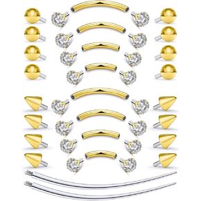 خيط داخلي ثقب الحاجب المجوهرات الجراحية الصلب منحني الحديد حلقة الحاجب الصغيرة العمودي Labret الشفاه مجوهرات الأذن روك حلقة زر البطن الصغيرة للنساء الرجال 16 جرام 6 مم / 8 مم / 10 مم / 12 مم in Kuwait