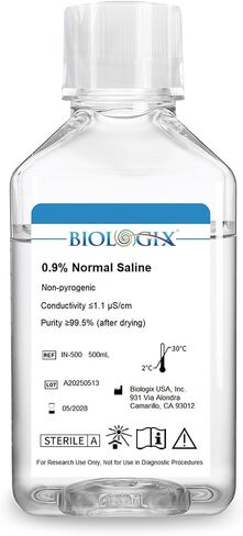 0.9% Normal Saline Solution, 500ml 0.1um Filtration Sterilized SPSS Buffer for Lab Use, DNase/RNase/Protease/Pyrogen Free, Ready-to-Use in Saudi Arabia
