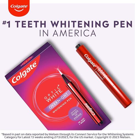 Colgate Optic White Overnight Teeth Whitening Pen, Teeth Stain Remover to Whiten Teeth, 35 Nightly Treatments, 0.08 Fl Oz in Kuwait