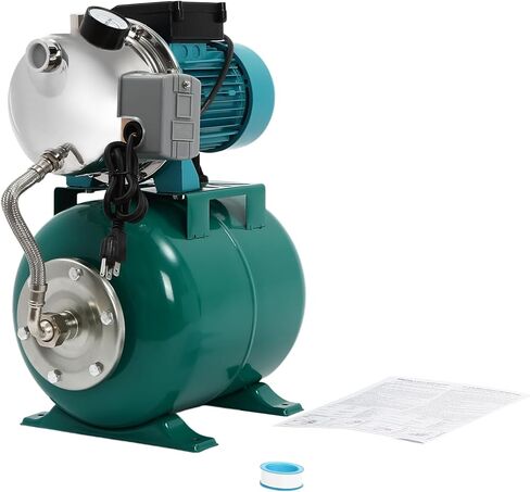1HP مضخة بئر الضحلة مع خزان ضغط ، مضخة طائرة للري من أجل الداعم للمياه التلقائية للمنزل ، الحديقة ، العشب ، الرأس القصوى 147.64 قدم ، 110 فولت (الأزرق) in Kuwait