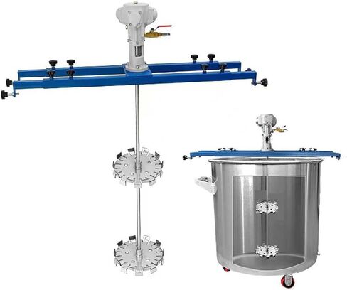1HP Pneumatic Paint Mixer for IBC & Open-top Drum, Coat Mixer Bracket Air Agitator Stirring Machine, Paint Mix Tool (Container: 1000L IBC) in Kuwait