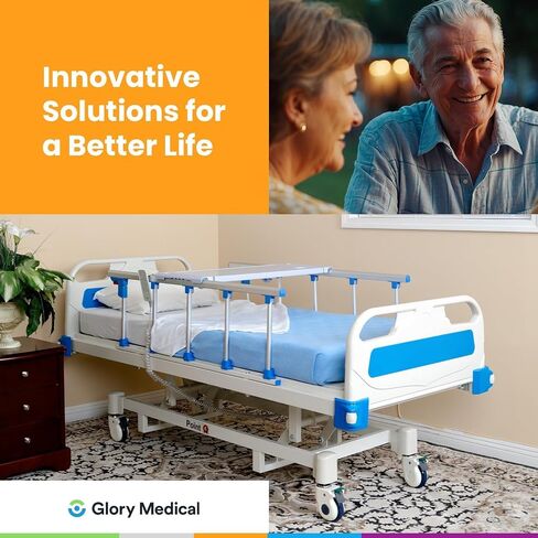 Point A (PAM-3) Premium Full Electric Hospital Bed, 4.7" Foam Mattress Made in USA, LINAK Motors, Individual Locking, 5" Casters, Includes Tray and Sheets (2X) in Kuwait