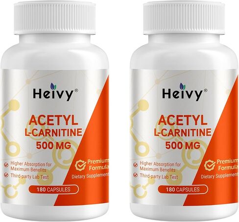 الأسيتيل L-Carnitine (ALCAR) 500mg ، 180 قبعات ، ملحق دعم الأعصاب ، الحمض الأميني ، يدعم وظيفة الدماغ ، خالية من الغلوتين ، غير الكائنات المعدلة وراثيا in Kuwait