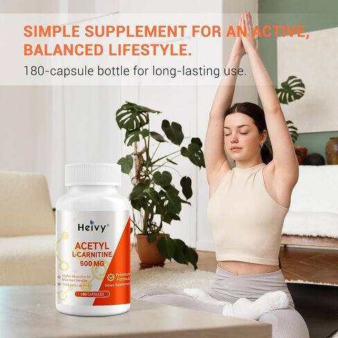 الأسيتيل L-Carnitine (ALCAR) 500mg ، 180 قبعات ، ملحق دعم الأعصاب ، الحمض الأميني ، يدعم وظيفة الدماغ ، خالية من الغلوتين ، غير الكائنات المعدلة وراثيا in Kuwait