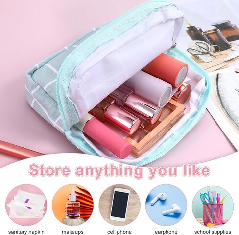 3PCS Pad Pouch for Women Period Bag Zippered Sanitary Storage Bag for Tampons, Pads, Menstrual Cup & Disc, Portable Feminine Hygiene Organizer, Tampon Holder 5.12 x 5.12 Inch Travel Pouch in Kuwait