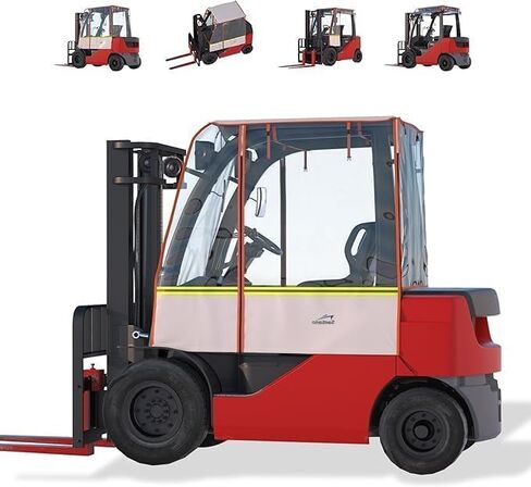 Santiano Forklift Cover fo Sun Protection - 0.5mm Black Transparent PVC,90% UV Protection ,Waterproof, Forklifts Roof Cover ,| 47"W x 45"L | Fits 6000lb Forklift (Weatherproof, High Visibility Design) in Kuwait