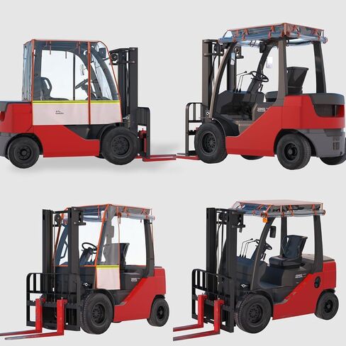Santiano Forklift Cover fo Sun Protection - 0.5mm Black Transparent PVC,90% UV Protection ,Waterproof, Forklifts Roof Cover ,| 47"W x 45"L | Fits 6000lb Forklift (Weatherproof, High Visibility Design) in Kuwait