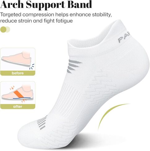 Paplus Women's Running Socks 6 أزواج - جوارب كاحل رياضية مع دعم القوس ، وسادة مضادة للبلاط الراحة in Kuwait