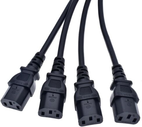 PDU UPS Server C14 to 4 x C13 Y Type Split Kettle Lead IEC320 C14 Male to 4 Ways C13 Female Power Extension Cable for Home Appliance PC Computer Monitor in Saudi Arabia