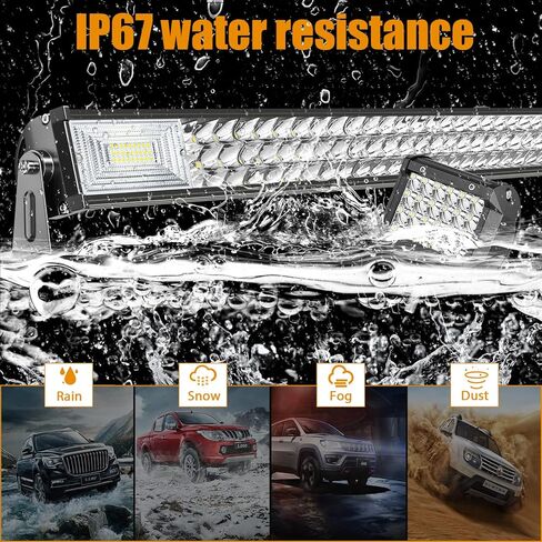 طقم شريط إضاءة LED، شريط إضاءة شاحنة 12 بوصة 300 وات و2 قطعة 4 بوصة 60 وات LED مصابيح عمل مع مجموعة أسلاك تسخير بقعة الفيضانات على الطرق الوعرة القيادة أضواء جرار الضباب لشاحنة ATV UTV عربة الغولف قارب Snowplow in Kuwait