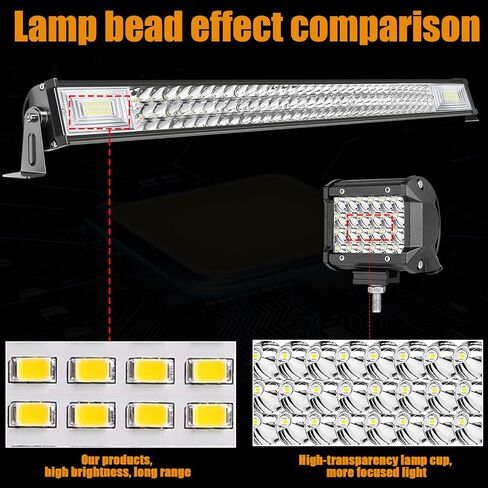 طقم شريط إضاءة LED، شريط إضاءة شاحنة 12 بوصة 300 وات و2 قطعة 4 بوصة 60 وات LED مصابيح عمل مع مجموعة أسلاك تسخير بقعة الفيضانات على الطرق الوعرة القيادة أضواء جرار الضباب لشاحنة ATV UTV عربة الغولف قارب Snowplow in Kuwait