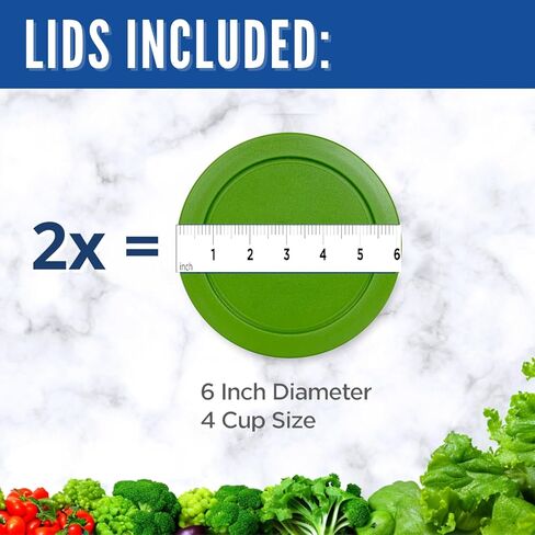 Replacement Lids for Pyrex 4-Cup Glass Food Storage Container Bowls, 6-Inch Plastic Round Lids Covers fits Pyrex 7201-PC, Airtight & Leakproof (4-Pack, Purple) in Kuwait