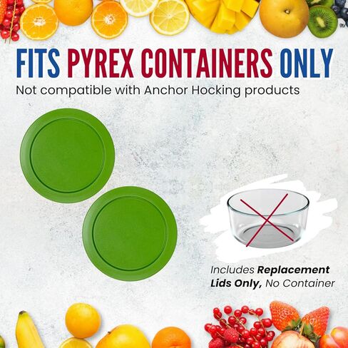 Replacement Lids for Pyrex 4-Cup Glass Food Storage Container Bowls, 6-Inch Plastic Round Lids Covers fits Pyrex 7201-PC, Airtight & Leakproof (4-Pack, Purple) in Kuwait