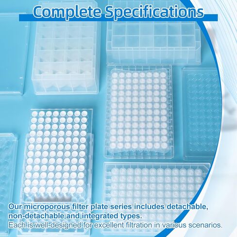 96-Well Microporous Filter Plate, 300μL, 0.22μm, Hydrophilic Nylon Membrane, for Lab Filtration, 10 Pcs/Pack in Kuwait