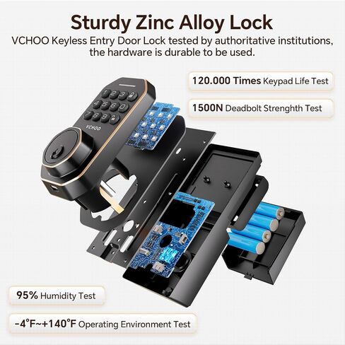 Keyless Entry Door Lock with Handle Set, Keypad Door Locks with Lever Handle, Auto-Lock&Anti-peeping Password Smart Deadbolt Lock for Home Apartment Office Security Front Door Locks Satin Nickel in Kuwait