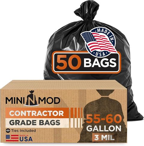 Contractor Garbage Bags 55 Gallon | 32 Count | 3 Mil Construction Bags Heavy Duty with Ties | 55-60 Gallon Trash Bag Heavy Duty for Contractors in Kuwait