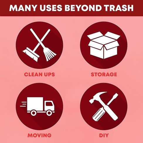 Contractor Garbage Bags 55 Gallon | 32 Count | 3 Mil Construction Bags Heavy Duty with Ties | 55-60 Gallon Trash Bag Heavy Duty for Contractors in Kuwait