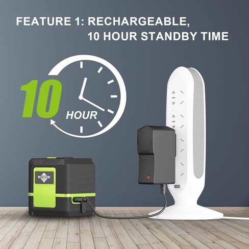 Laser Level with 1M Tripod,can be standby for 10 hours,Green Cross Line Laser with Tripod Self-Leveling, Lazer Leveler Tool for Picture Hanging laserpower<1mW, Class 2 Laser output (Dark green) in Kuwait