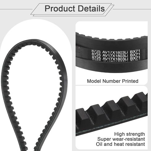 uxcell 2 Pcs BX116 EPDM V-Belt, Raw Edge Cogged Industrial Rubber V Belt 0.67" Width x 116" Inside Circumference in Saudi Arabia