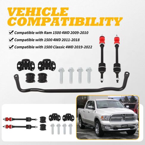 55398938AC 55398938AB Front Suspension Stabilizer Bar Kit Front Sway Bar Link Kit with Bushing Kit Compatible with Ram 1500 2009-2010 1500 2011-2018 1500 Classic 2019-2022 in Saudi Arabia