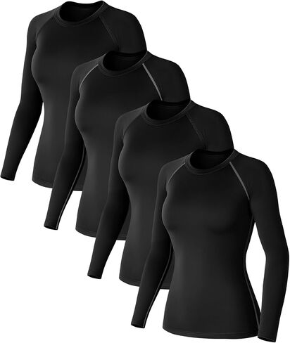coume 4 pack ضغط نسائي للسيدات قمصان طويلة الأكمام in Saudi Arabia