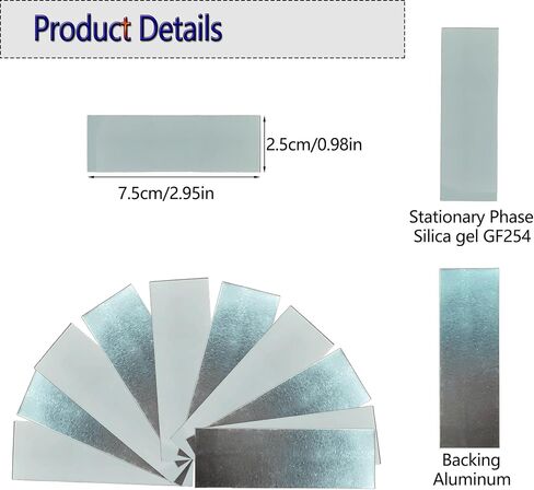 TLC Plates Aluminum Backed Silica Gel 60 F254 for Thin Layer Chromatography - Lab Analytical Sheets GF254, 20x20cm (7.87x7.87 Inch), 10 Pack in Kuwait