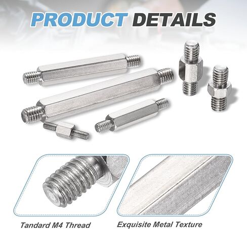 meccanixity 24 pcs الفولاذ المقاوم للصدأ مقاوم للصدأ مزدوج الجوز ، m3x18mm ذكر لذب in Saudi Arabia