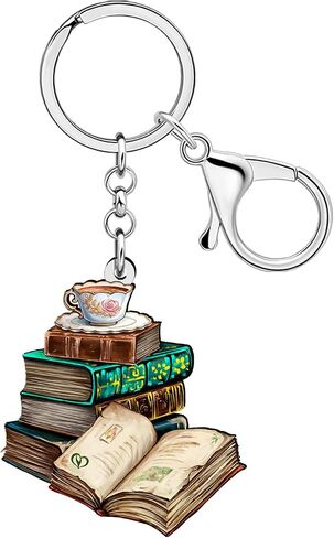 WEVENI الاكريليك كتاب المفاتيح Bookish دودة الكتب هدايا للقراء عشاق الكتاب النساء الفتيات محفظة Charms حقيبة الظهر الملحقات in Saudi Arabia