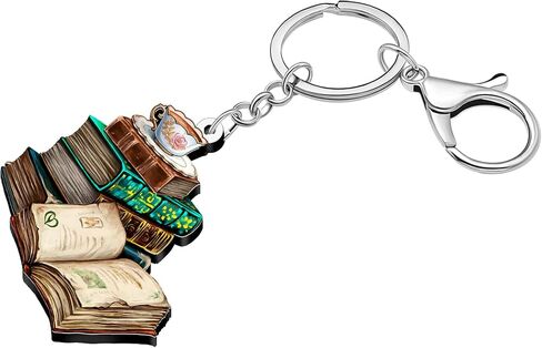 WEVENI الاكريليك كتاب المفاتيح Bookish دودة الكتب هدايا للقراء عشاق الكتاب النساء الفتيات محفظة Charms حقيبة الظهر الملحقات in Saudi Arabia