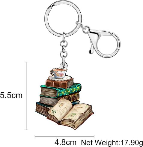 WEVENI الاكريليك كتاب المفاتيح Bookish دودة الكتب هدايا للقراء عشاق الكتاب النساء الفتيات محفظة Charms حقيبة الظهر الملحقات in Saudi Arabia