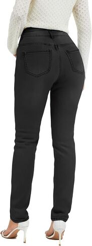 Women's Casual Jeans Pencil Leg Pants High Stretch Mid Rise Jeans in Kuwait