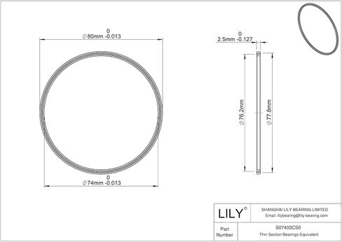 1 PCS S06003CS0 Thin Section Bearings-60X65X25mm in Kuwait