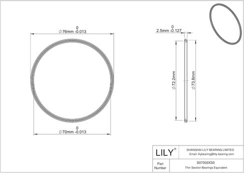 1 PCS S06003CS0 Thin Section Bearings-60X65X25mm in Kuwait