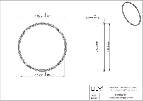 1 PCS S06003CS0 Thin Section Bearings-60X65X25mm in Kuwait