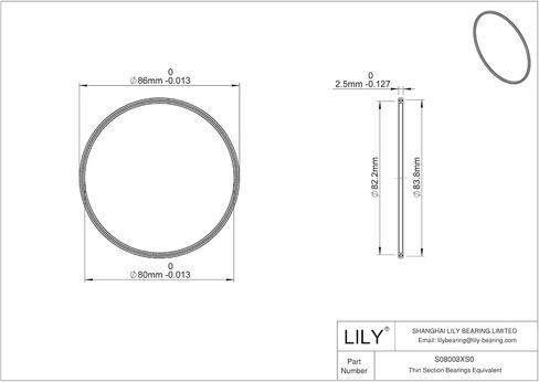 1 PCS S06003CS0 Thin Section Bearings-60X65X25mm in Kuwait
