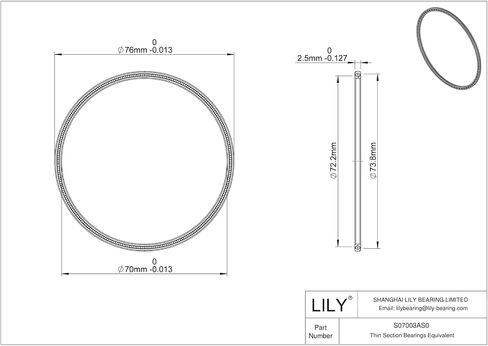 1 PCS S06003CS0 Thin Section Bearings-60X65X25mm in Kuwait