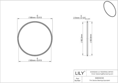 1 PCS S06003CS0 Thin Section Bearings-60X65X25mm in Kuwait