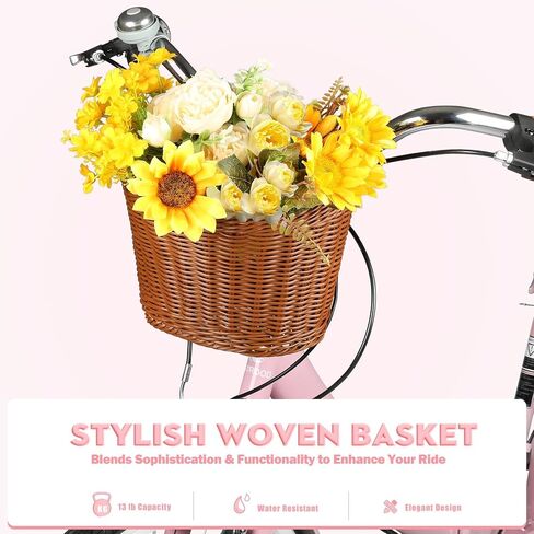 26 Inch Folding Beach Cruiser Bike for Women, 7-Speed Ladies Bike with Basket & Rack, Perfect for City Commuting's Bicycle, Ideal for Women and Adults (26" - Blue, 26") in Kuwait