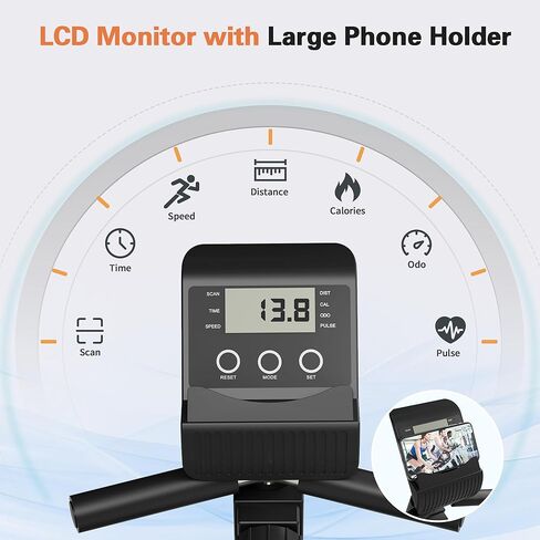 Recumbent Exercise Bike, Stationary Bikes for Home Magnetic Recumbent Bike with Adjust Seat for Adults Seniors, 300LB Capacity & 8-level Resistance, LCD Monitor and Heart Rate Handle in Kuwait